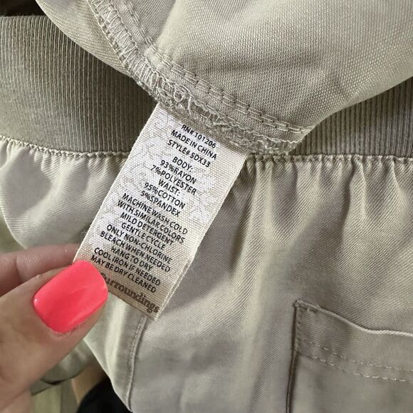 Soft Surroundings Cargo Shorts Taupe Khaki Tan Weightless Blend Cuffed 1x - Picture 12 of 12